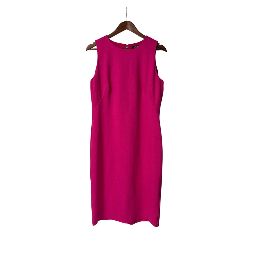 Lauren Ralph Lauren Pink Sleeveless Sheath Dress Size 10 New